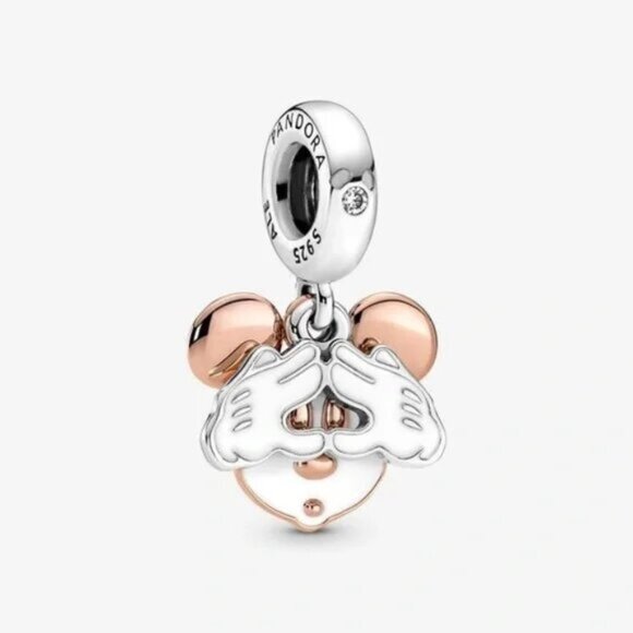 Pandora Disney Mickey Mouse Double Dangle Charm - Picture 1 of 5